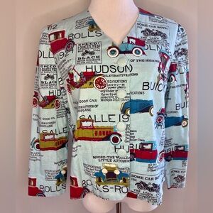 Vintage One-of-a-Kind Handmade Antique Car Print Women’s Jacket